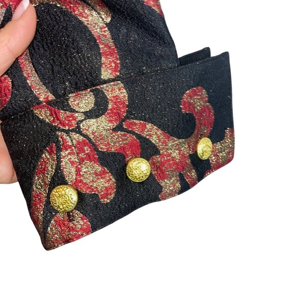 Samuel Dong Womens Coat Size Small Multicolor Brocade Pockets Floral New - Picture 8 of 13